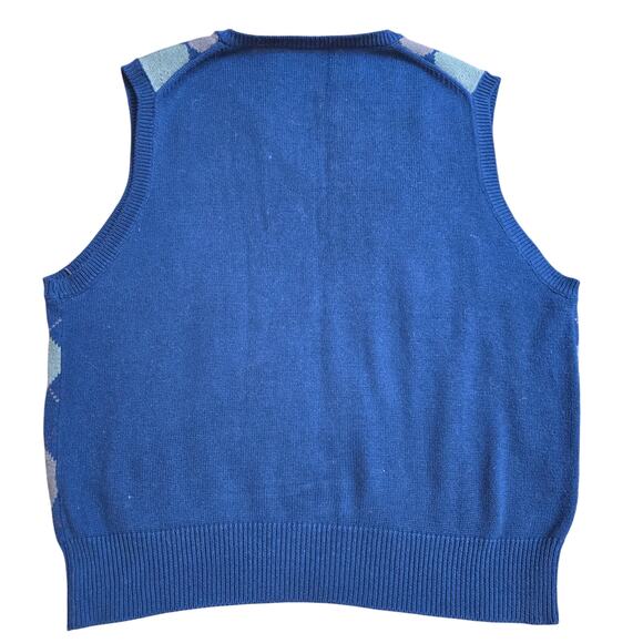 American Living Mens Vtg Y2K Prep Golf Argyle Cotton V Neck Knit Sweater Vest M - Picture 4 of 8